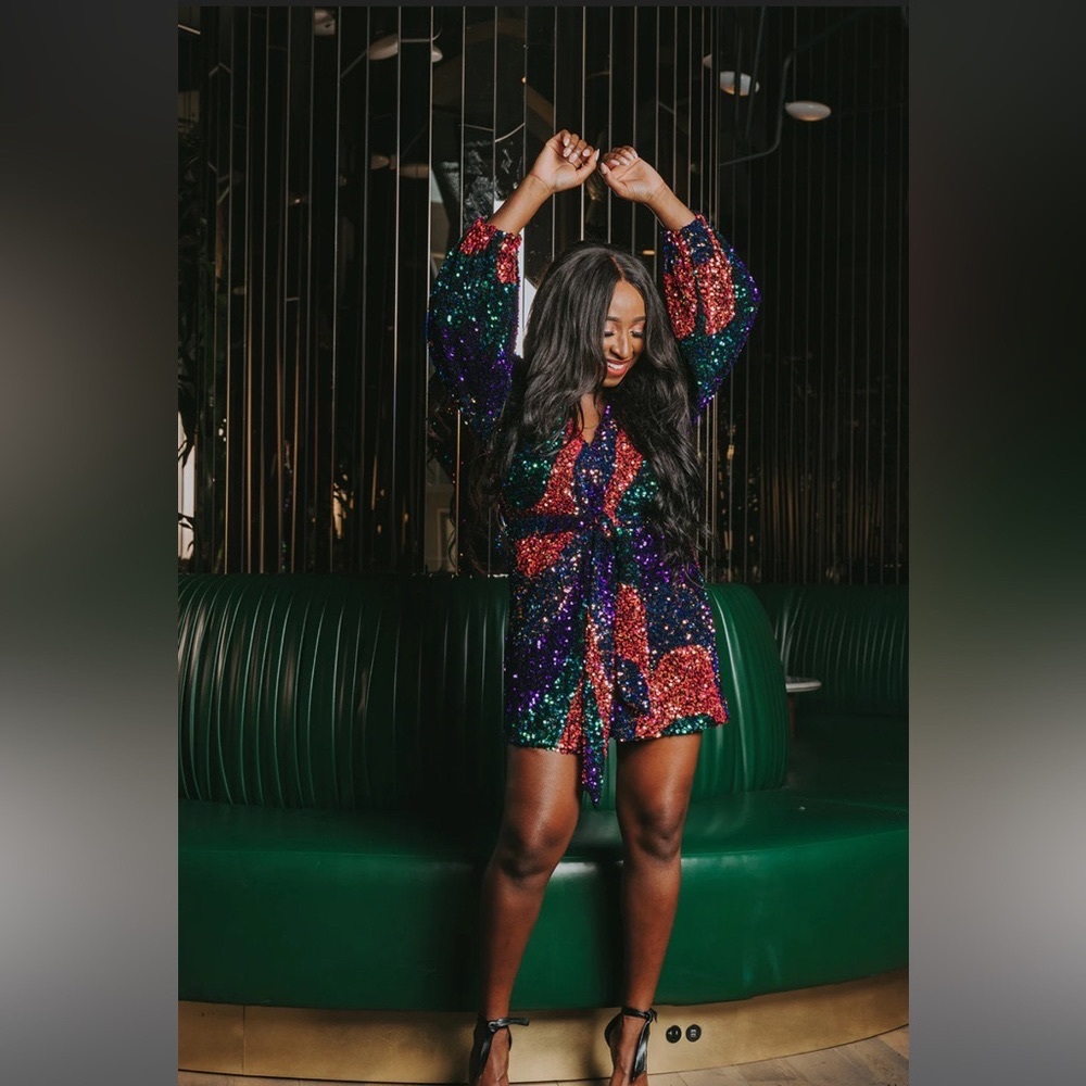 Buddy Love Adeline Sequin Wrap Dress